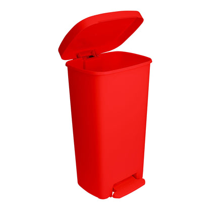 McKesson Waste Can with Step-On Pedal, Plastic, Red, x 26.57 Inch