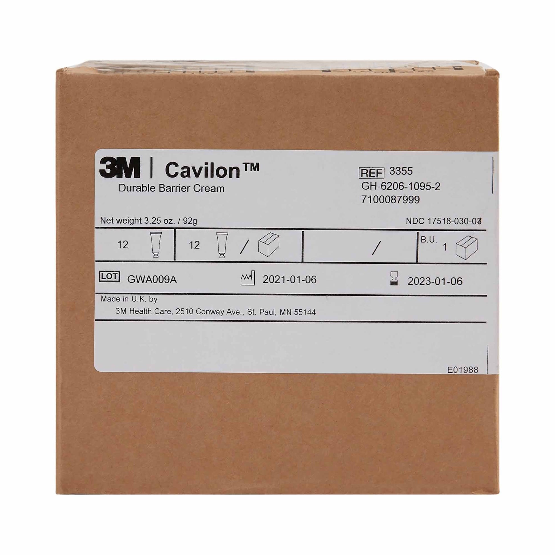 3M™ Cavilon™ Barrier Cream, Unscented, Hypoallergenic, Tube