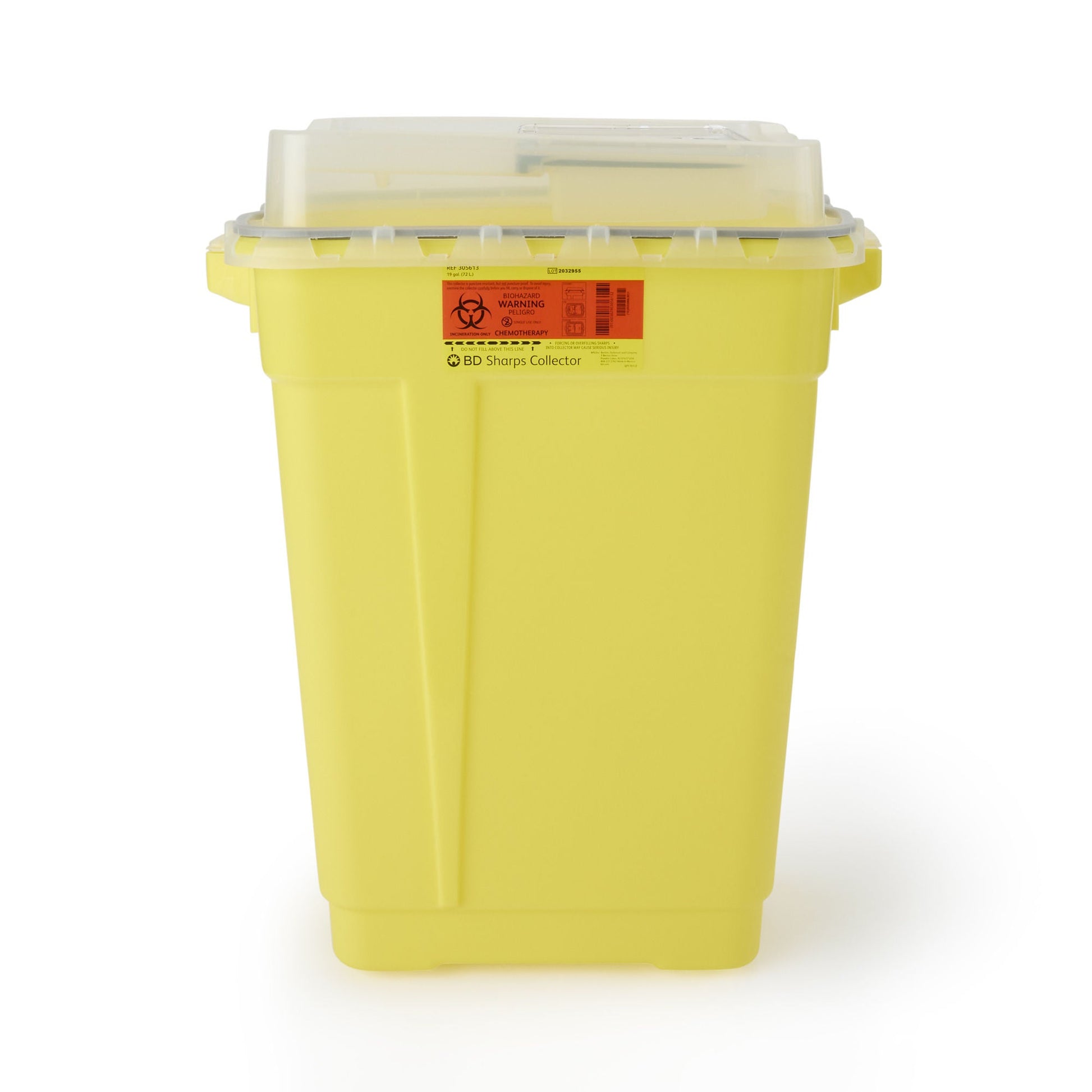 BD Chemotherapy Waste Container Yellow Base 26-1/4 H X 20 W X 14-3/4 D Inch Vertical Entry