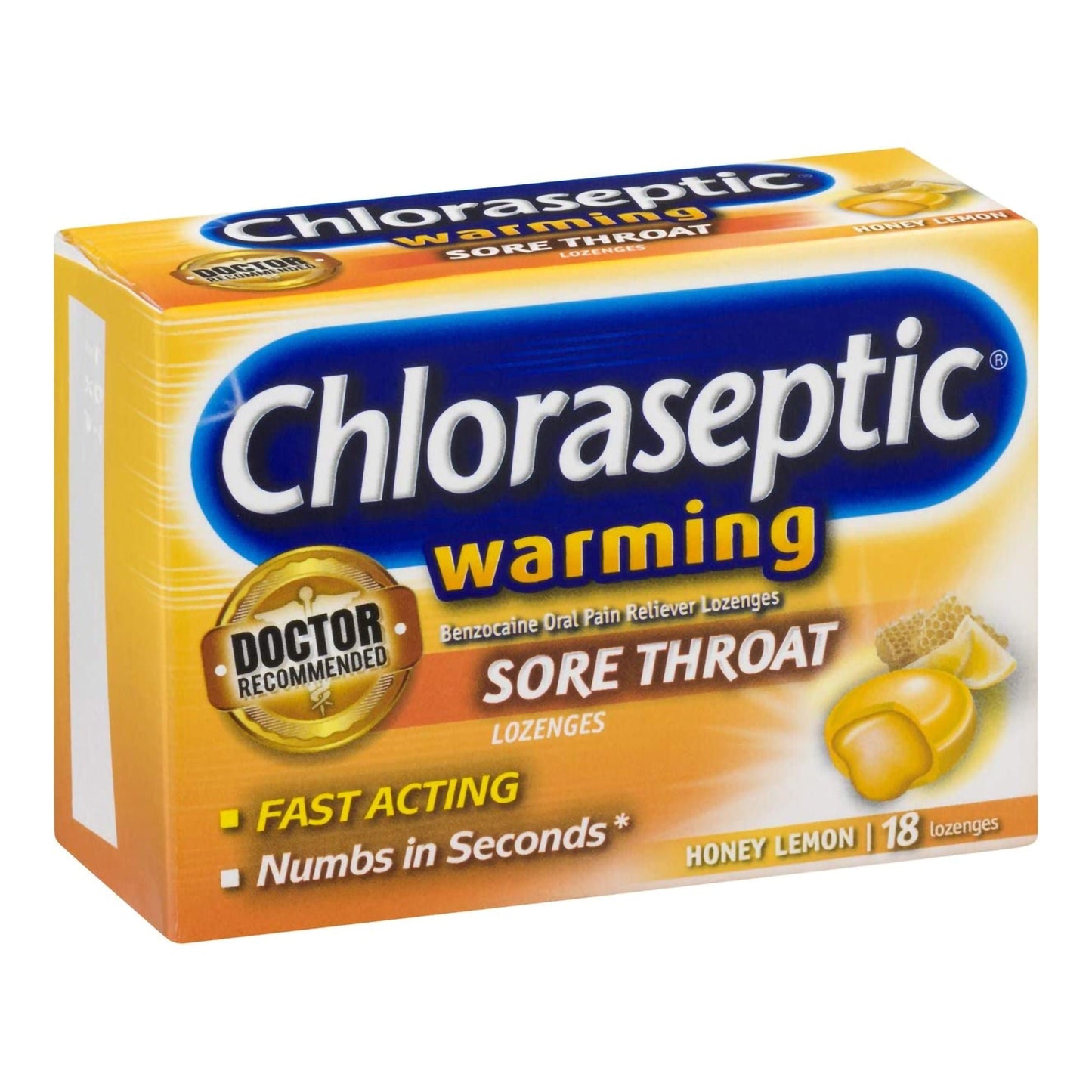 Chloraseptic® Warming Sore Throat Lozenges Honey Lemon