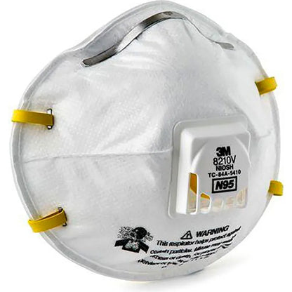 3M 8210V N95 Disposable Particulate Respirator with Cool Flow Valve Box of 10