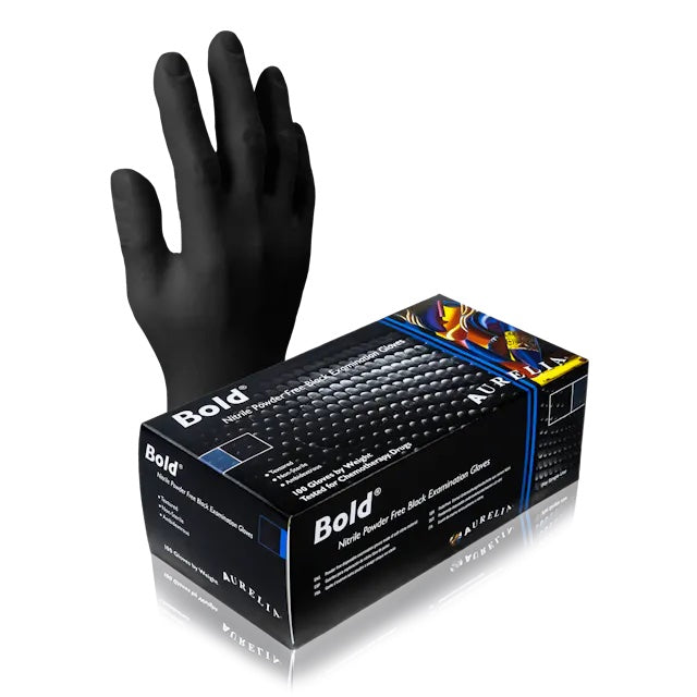 Gloves Bold™ Nitrile 5 mil Black Powder-free Nitrile