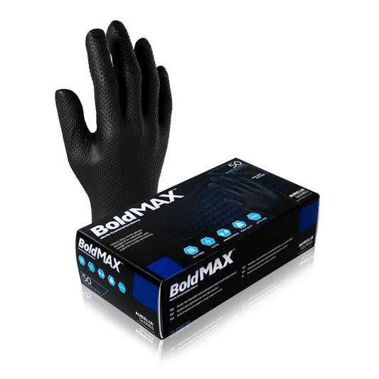 Gloves, BoldMAX®, Nitrile, 6 mil, Black