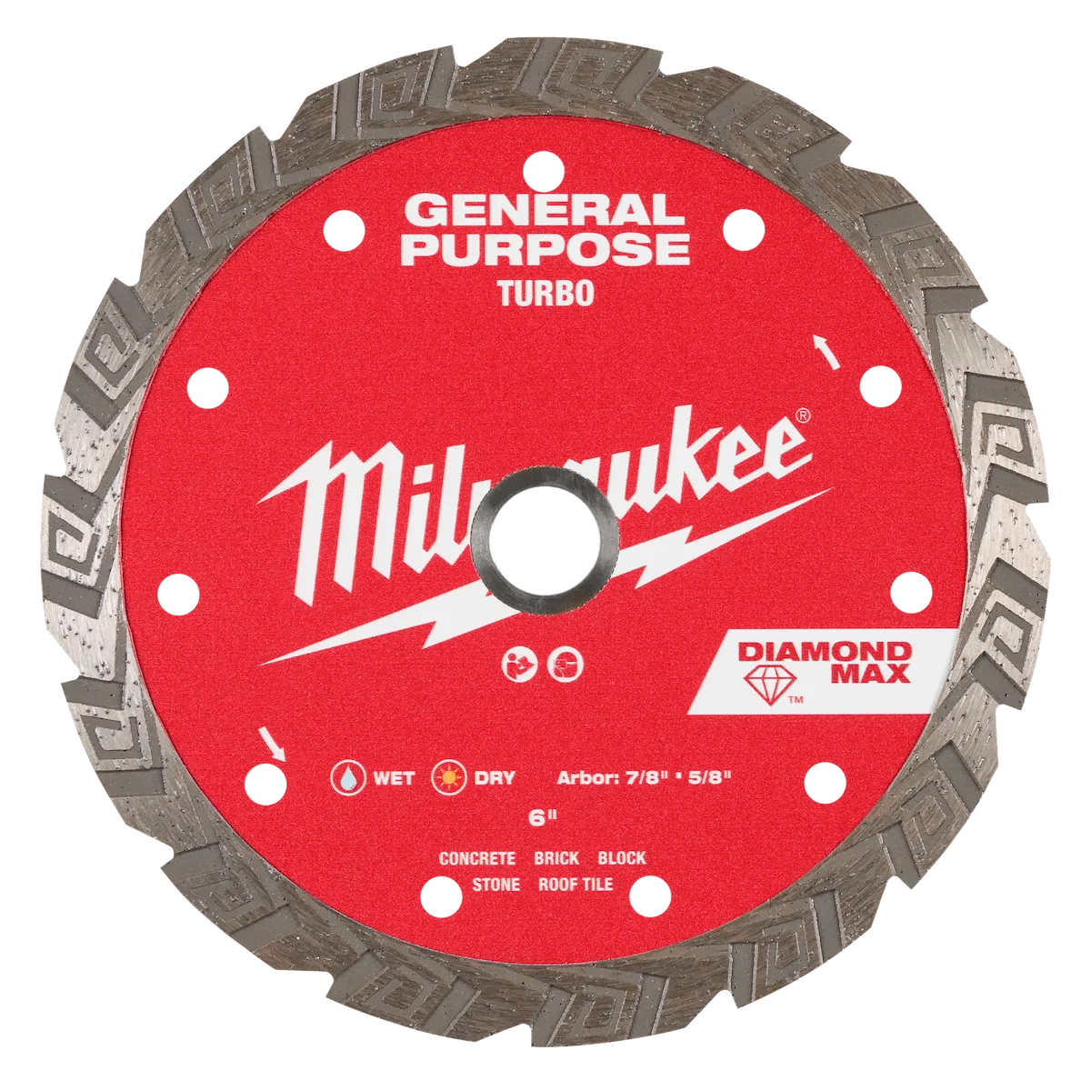 Milwaukee 6" DIAMOND MAX Turbo, General Purpose Diamond Blade 49-93-9106 | Diamond Coated