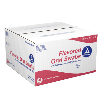 dynarex® Flavored Oral Swabsticks with Dentifrice, Individually Wrapped