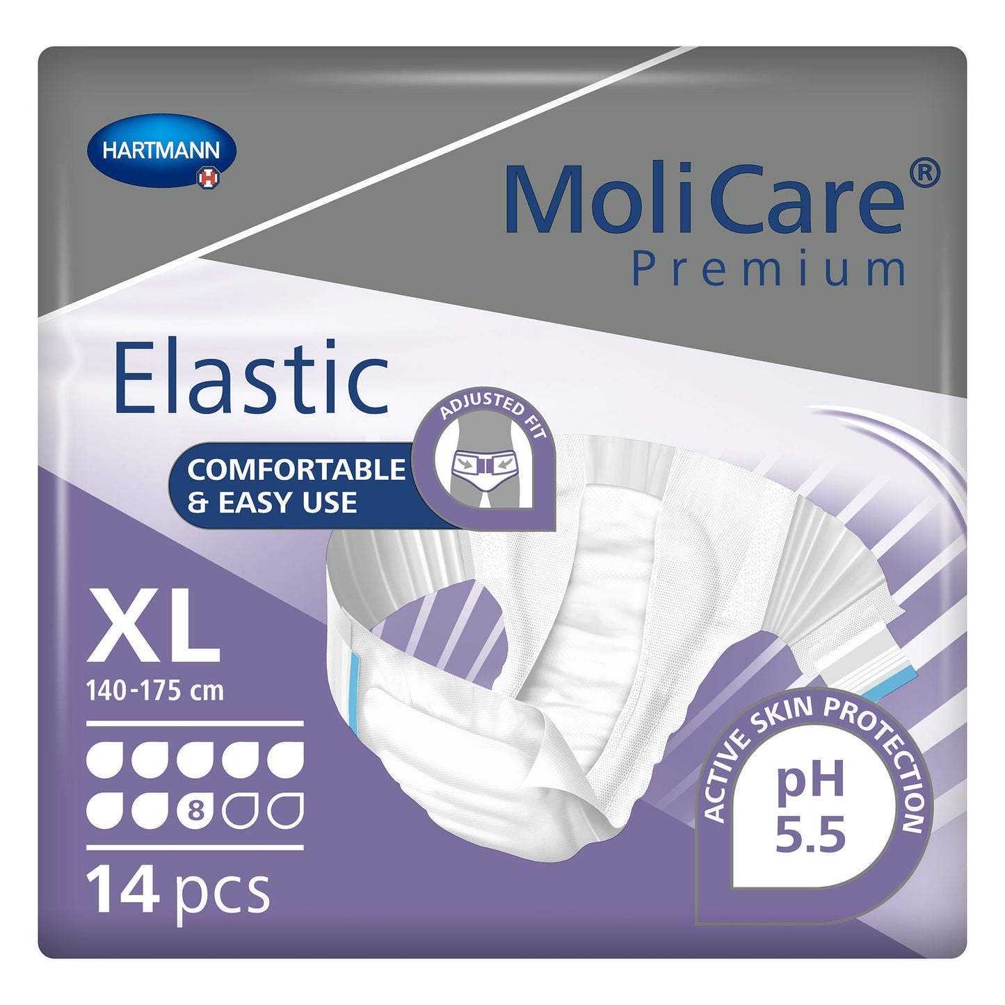MoliCare® Premium Elastic 8 Drop Absorbency Incontinence Briefs, Extra Large