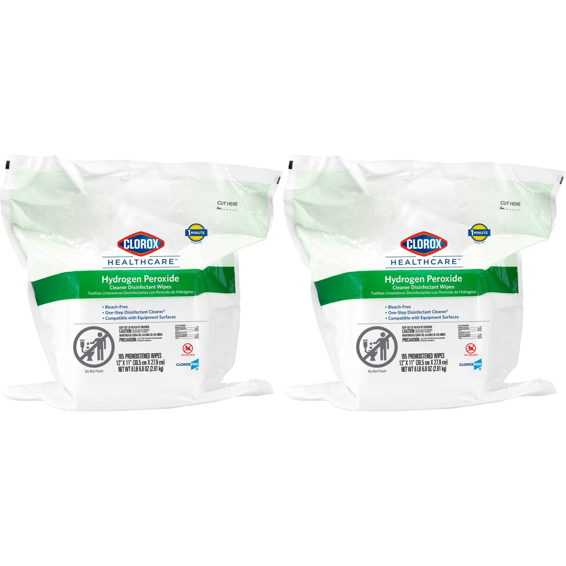 Clorox Healthcare® Hydrogen Peroxide Cleaner Disinfectant Wipes, Refill Pouch