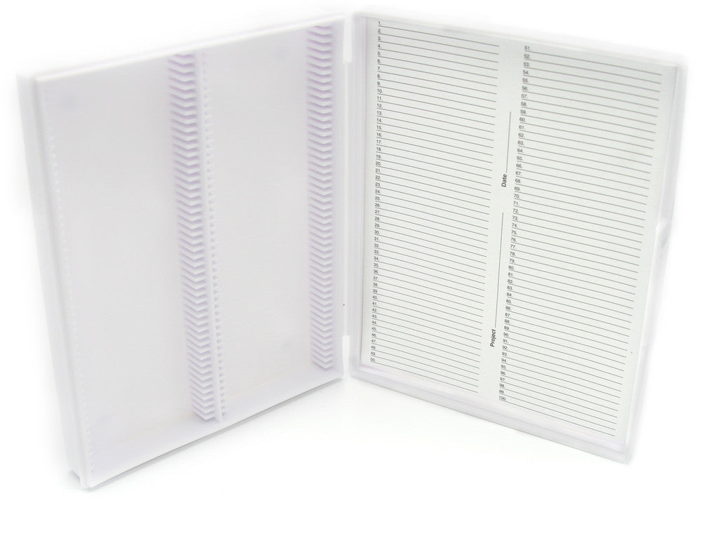 Heathrow Scientific Polypropylene Microscope Slide Box — 100-Place / White, HS15991C
