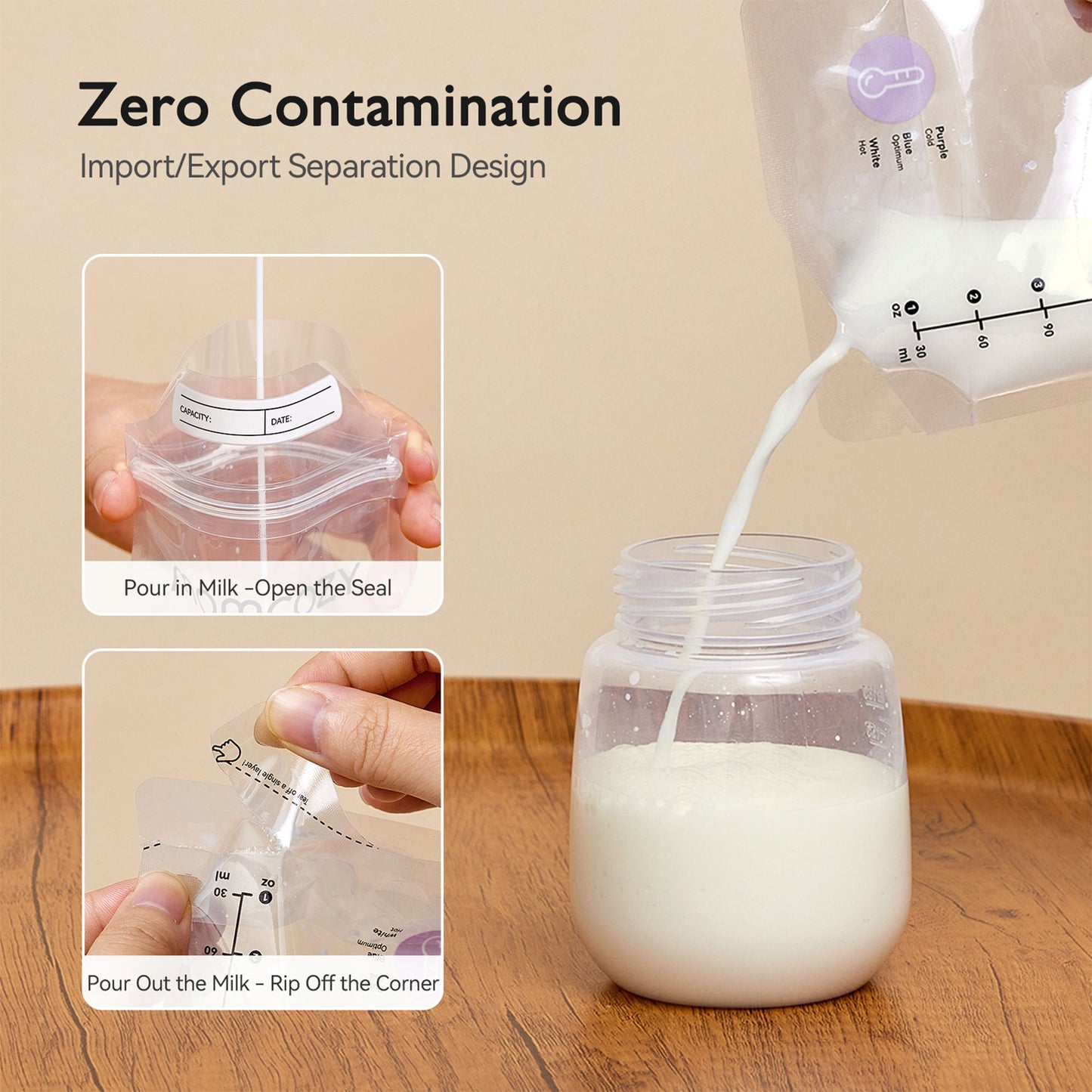 Momcozy Breast Milk Storage Bag, capacity