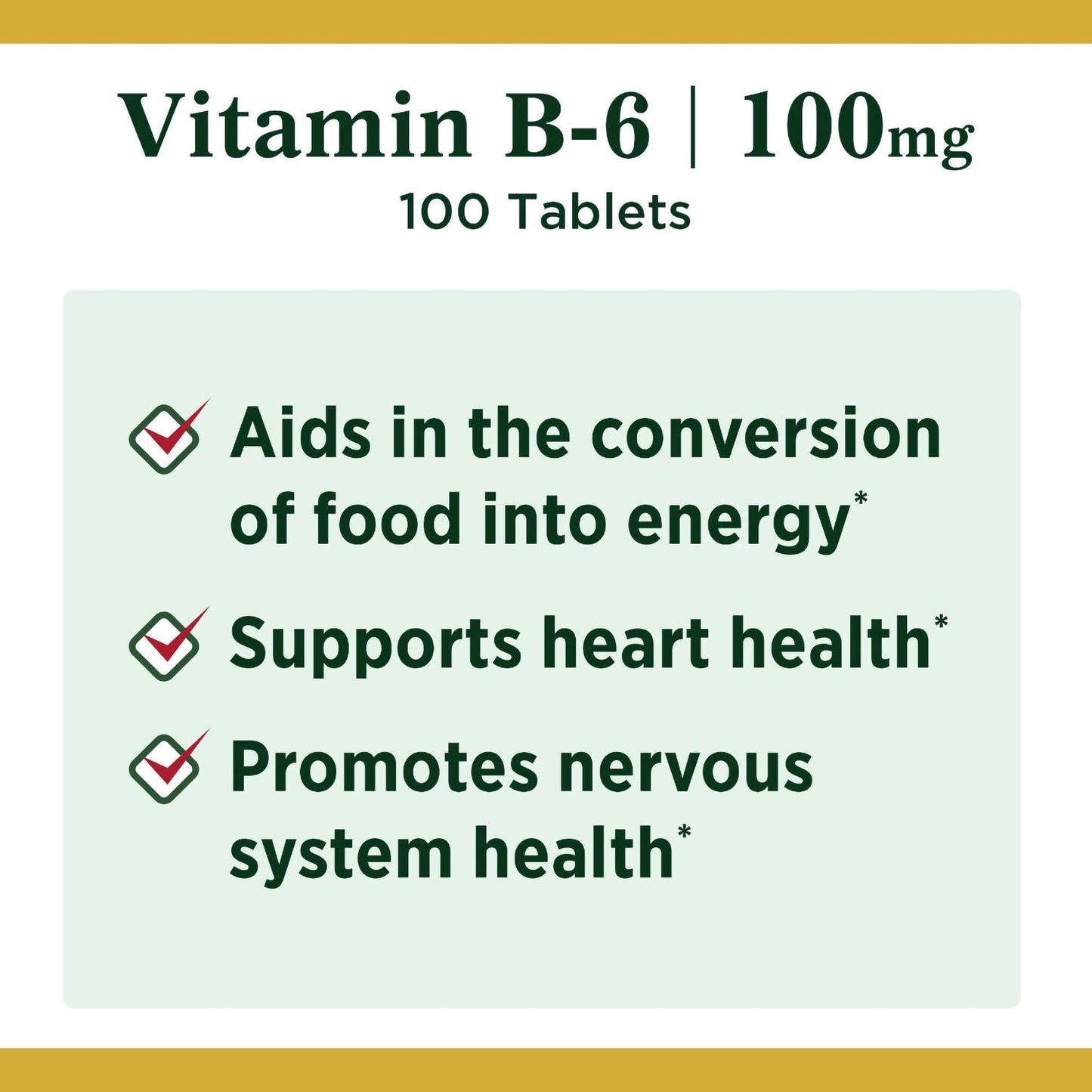 Nature's Bounty® Vitamin B-6 100 mg Tablets