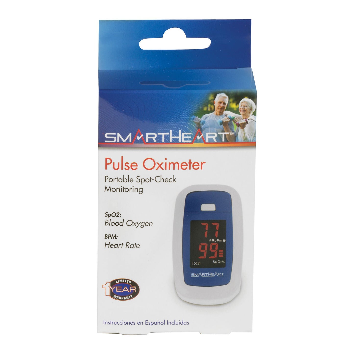 SmartHeart Fingertip Pulse Oximeter for Blood Oxygen Saturation, Economy