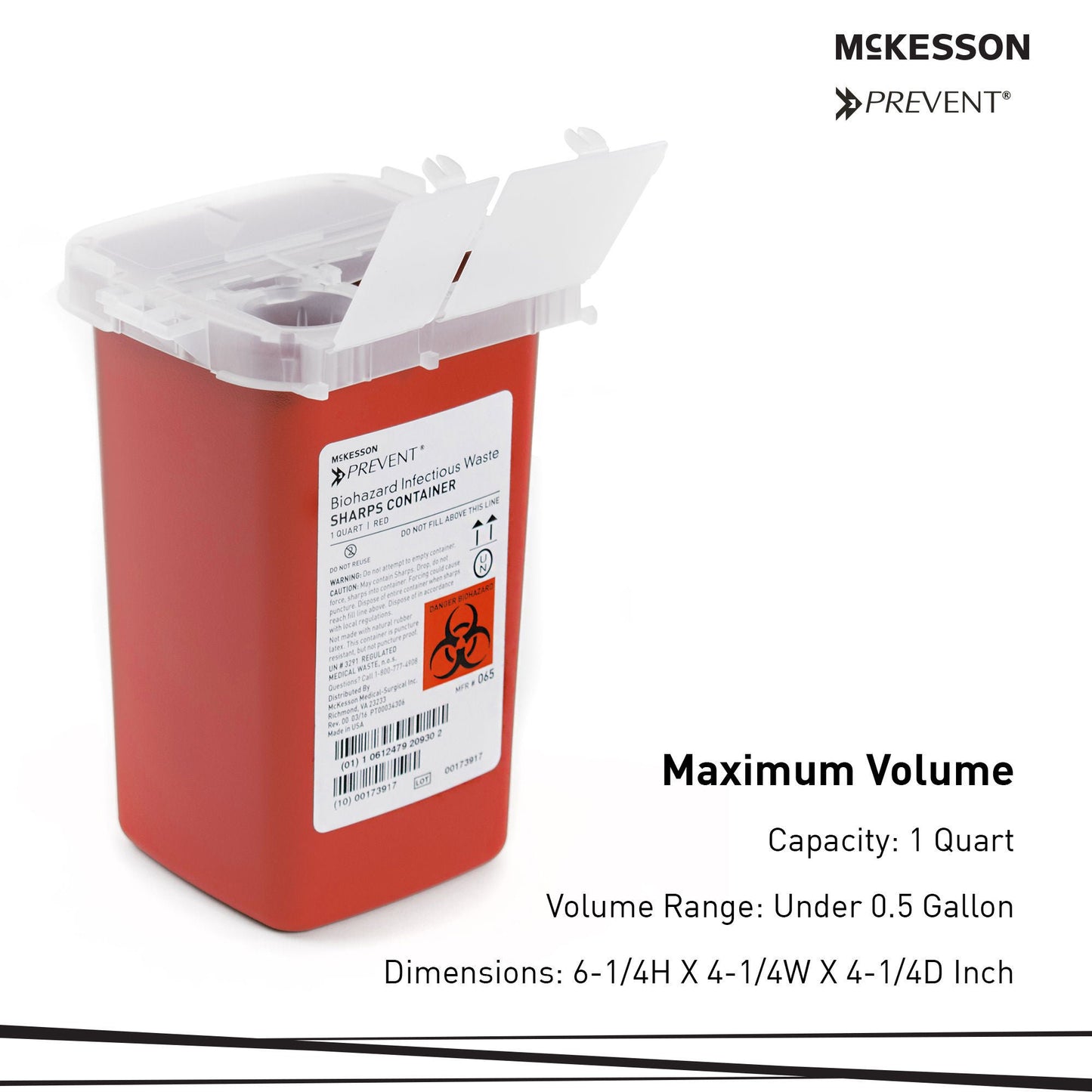 McKesson Prevent® Sharps Container, 1 Quart