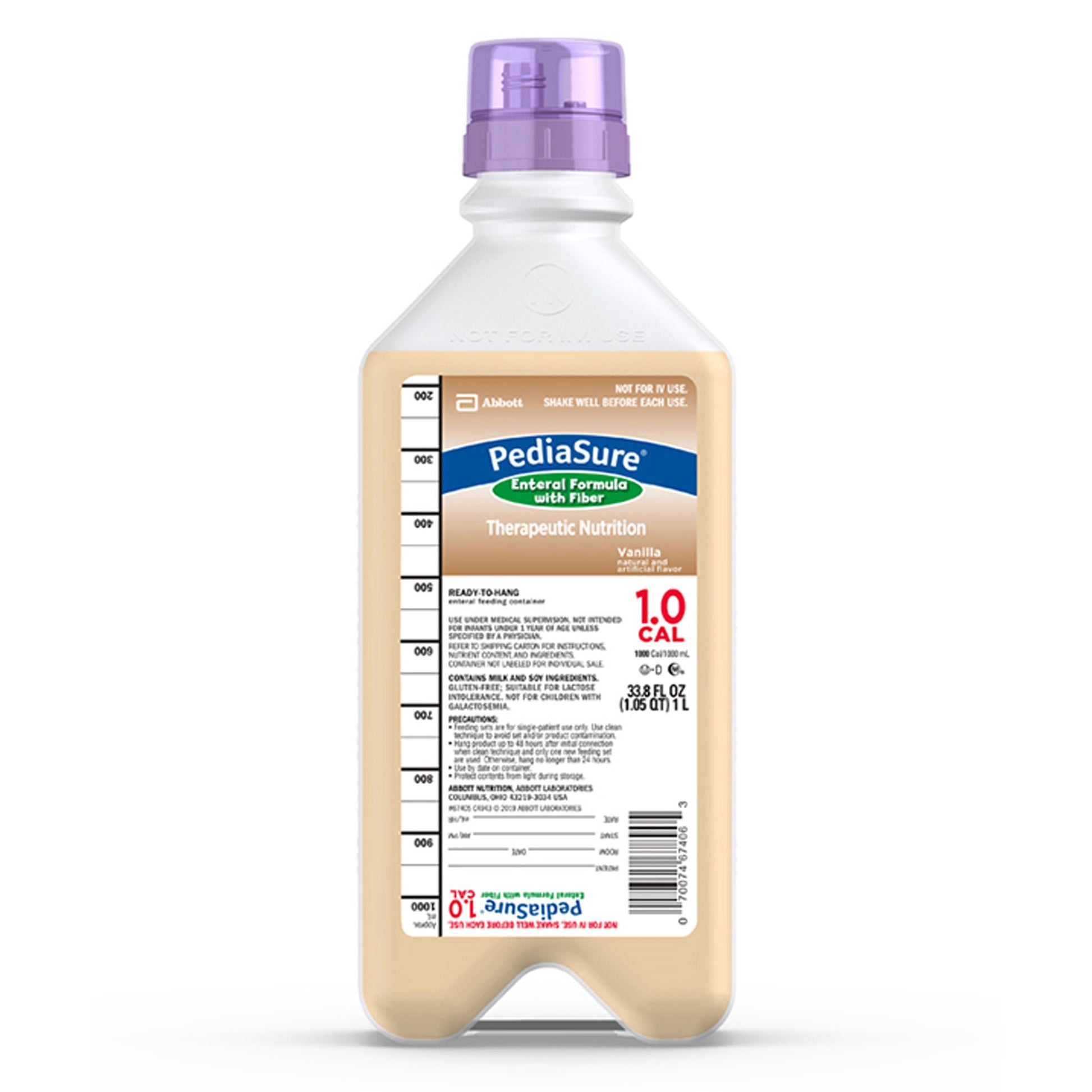 PediaSure® 1.0 Cal Enteral Formula with Fiber, Ready to Hang Container