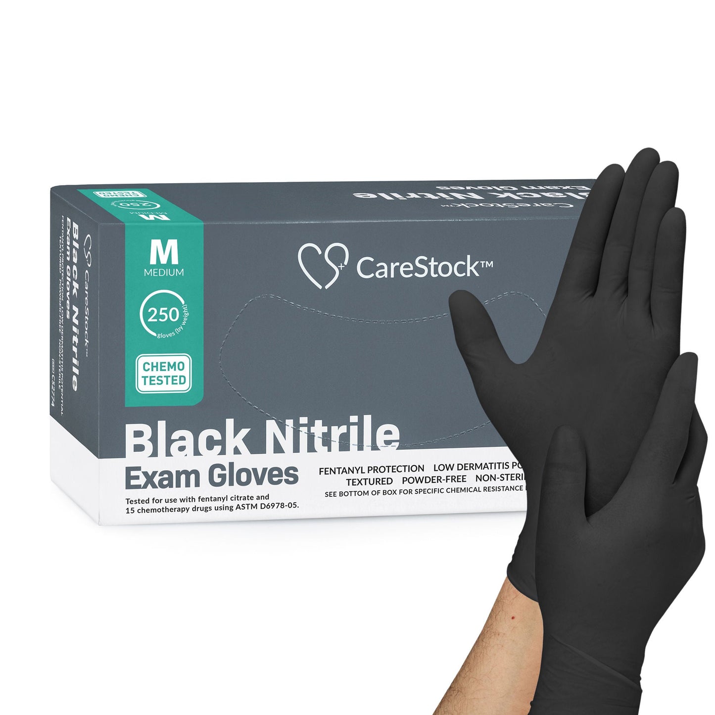 CareStock™ Nitrile Exam Gloves, Black