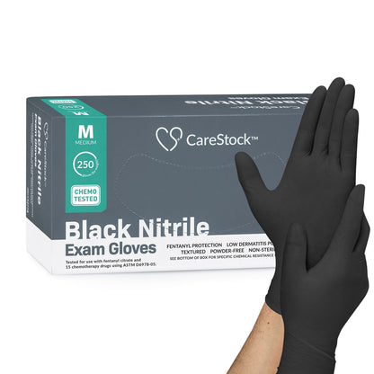 CareStock™ Nitrile Exam Gloves, Black
