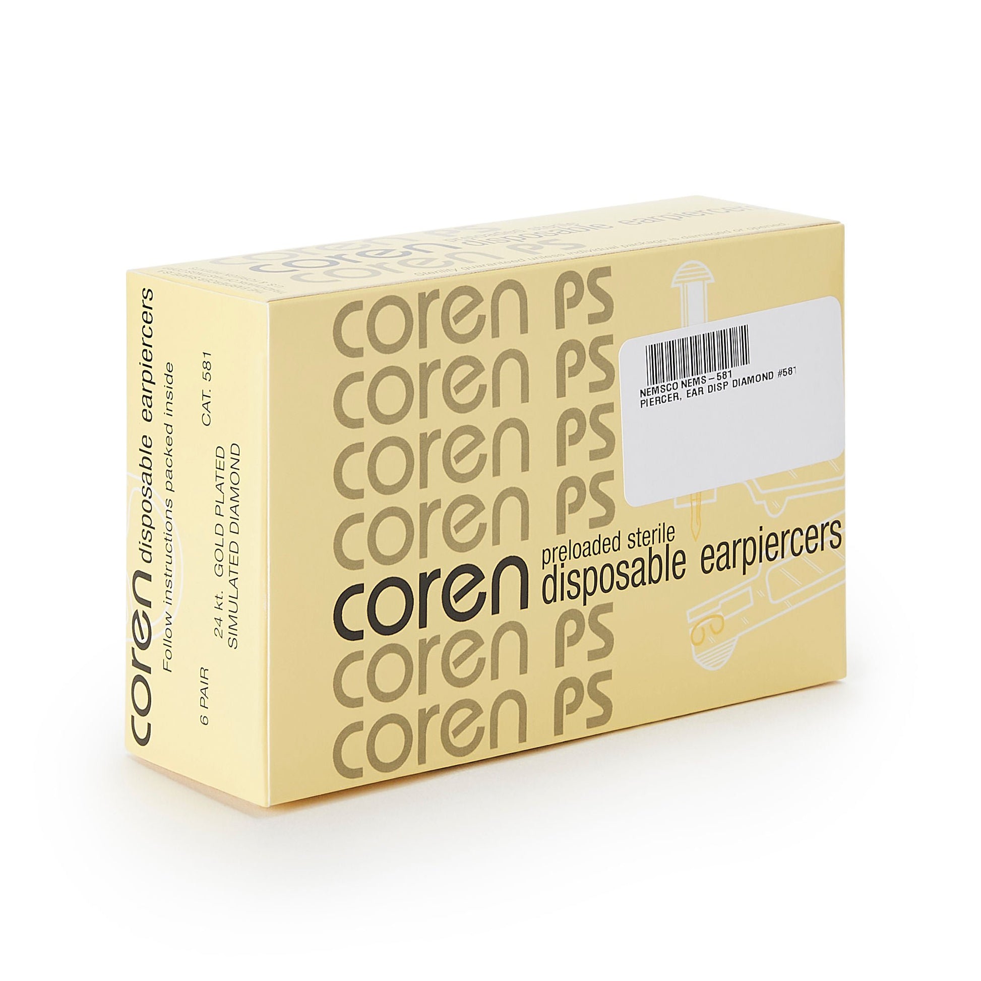 Coren PS Ear Piercer Disposable White – Box of 6 - view 2