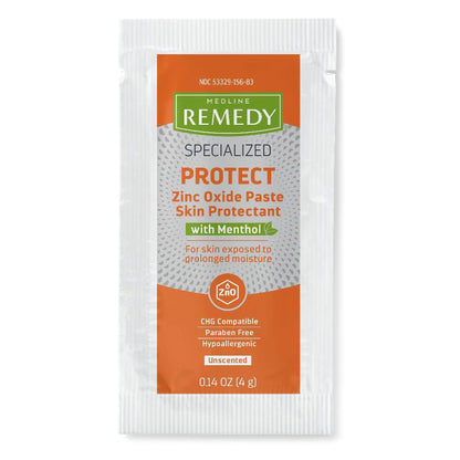 Medline Remedy Specialized Protect Skin Protectant Individual Packet Unscented Paste CHG Compatible
