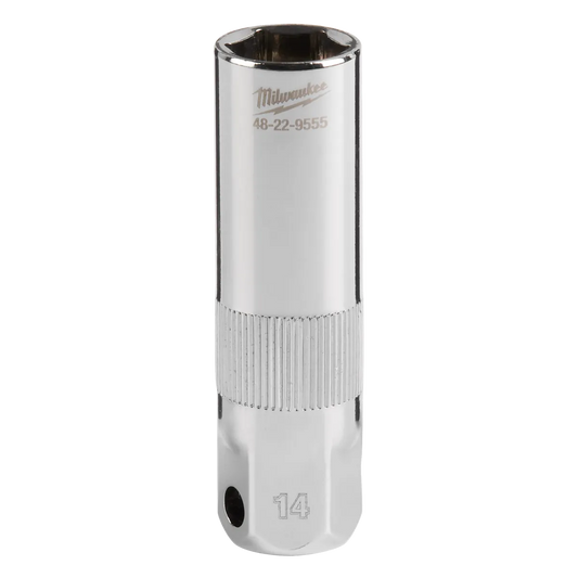 Milwaukee 3/8" Drive 14MM Spark Plug Socket 48-22-9555 | 3/8 in Drive