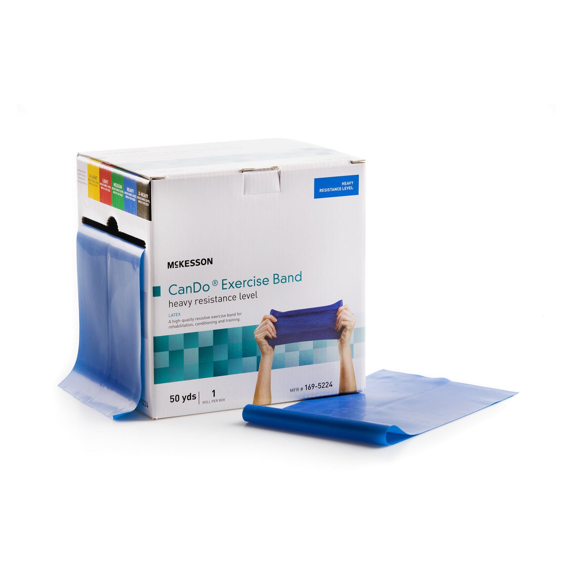 McKesson Exercise Resistance Band, Blue, Heavy Resistance