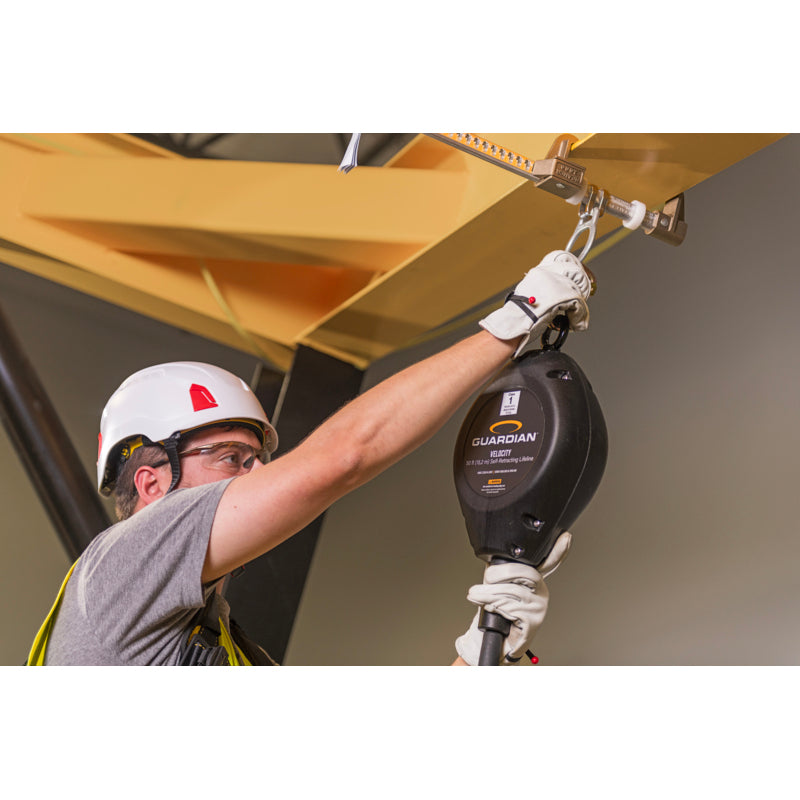 Guardian Fall Protection Velocity Class 1 Cable SRL 42003 – hooking up, close-up
