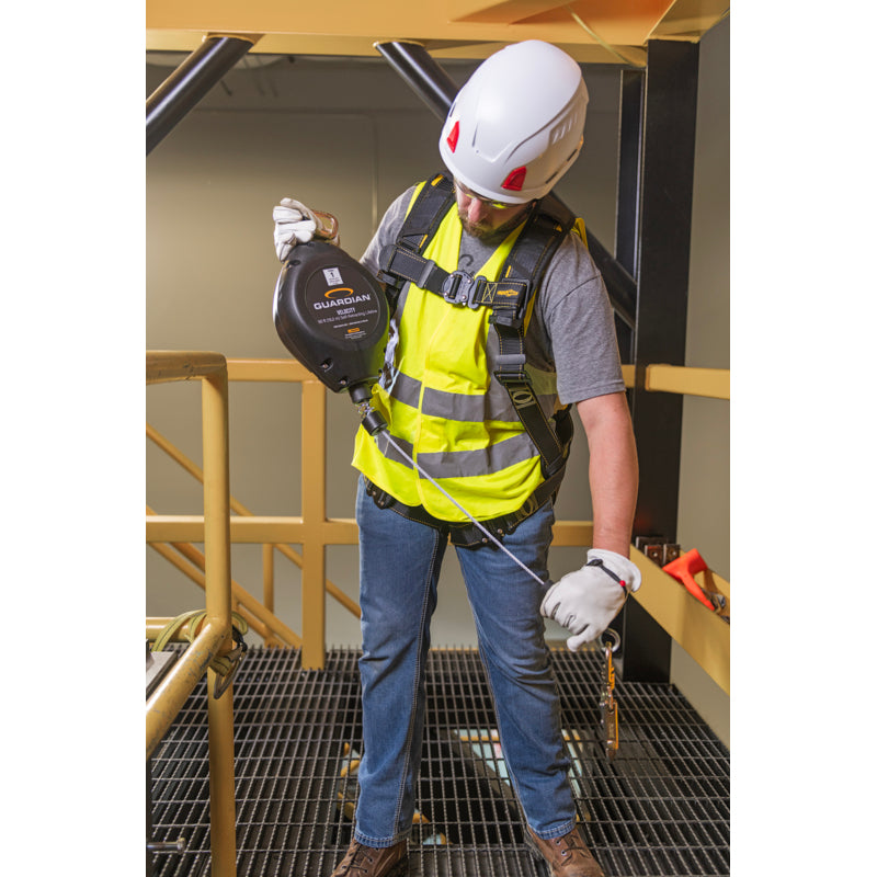 Guardian Fall Protection Velocity Class 1 Cable SRL 42003 – inspecting the cable