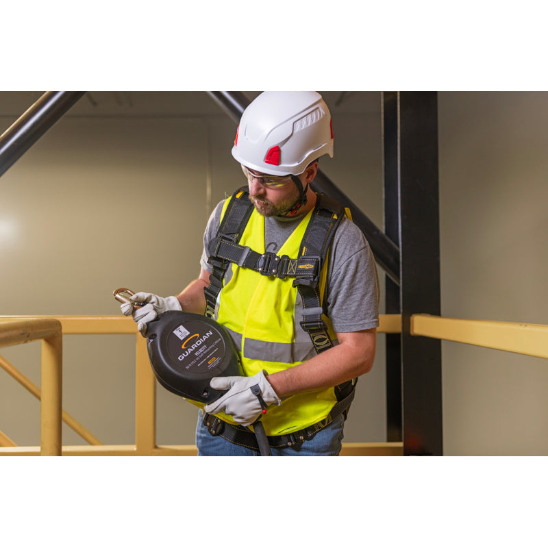 Guardian Fall Protection Velocity Class 1 Cable SRL 42003 – inspecting the unit