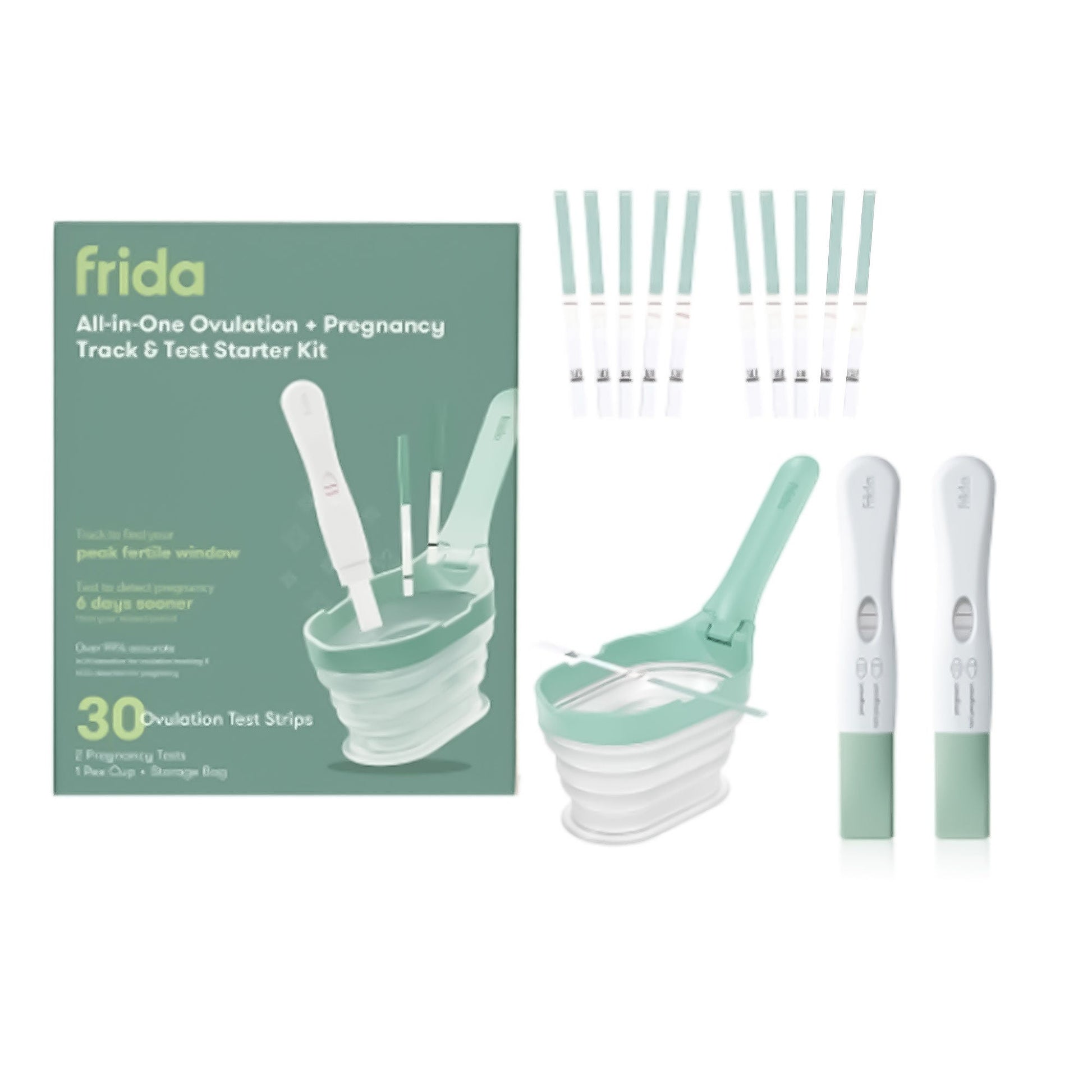Frida Fertility Reproductive Health Test Kit All-in-One Ovulation and Pregnancy Test 30 Tests per Kit