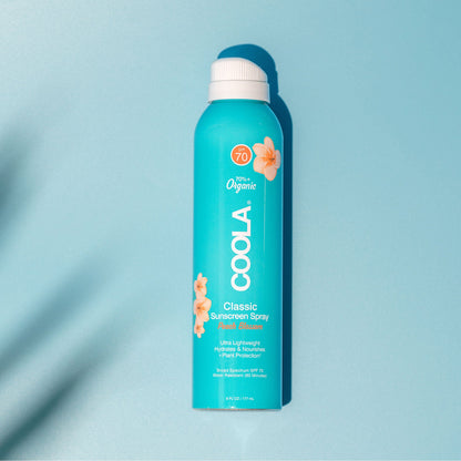 Coola® Clear Body Sunscreen Spray SPF 70 Peach Blossom Scent, Can