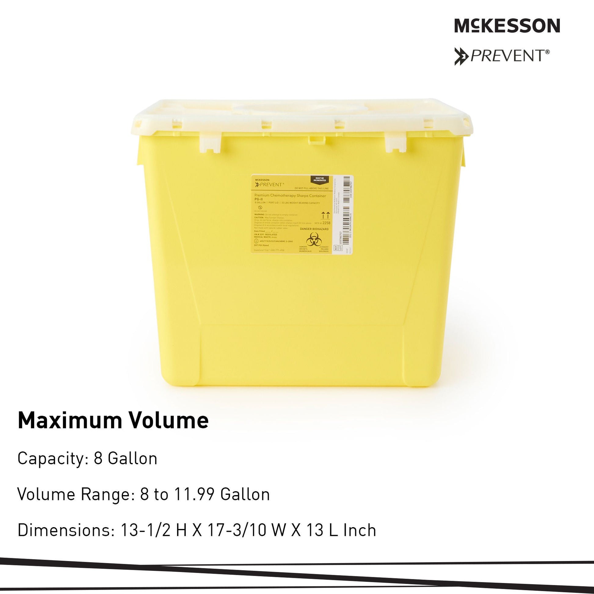 McKesson Prevent® Sharps Container, 8 Gallon