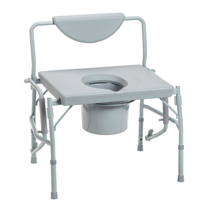 drive Commode Chair Drop Arms Steel Frame Back Bar 23-1/4 Inch Seat Width 1000 lbs. Weight Capacity