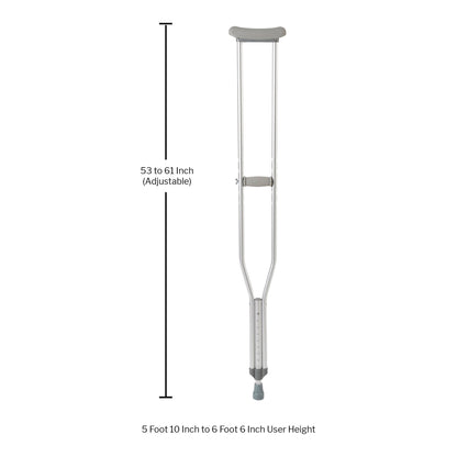 McKesson Underarm Crutches for Adults 5'10" – 6'6"