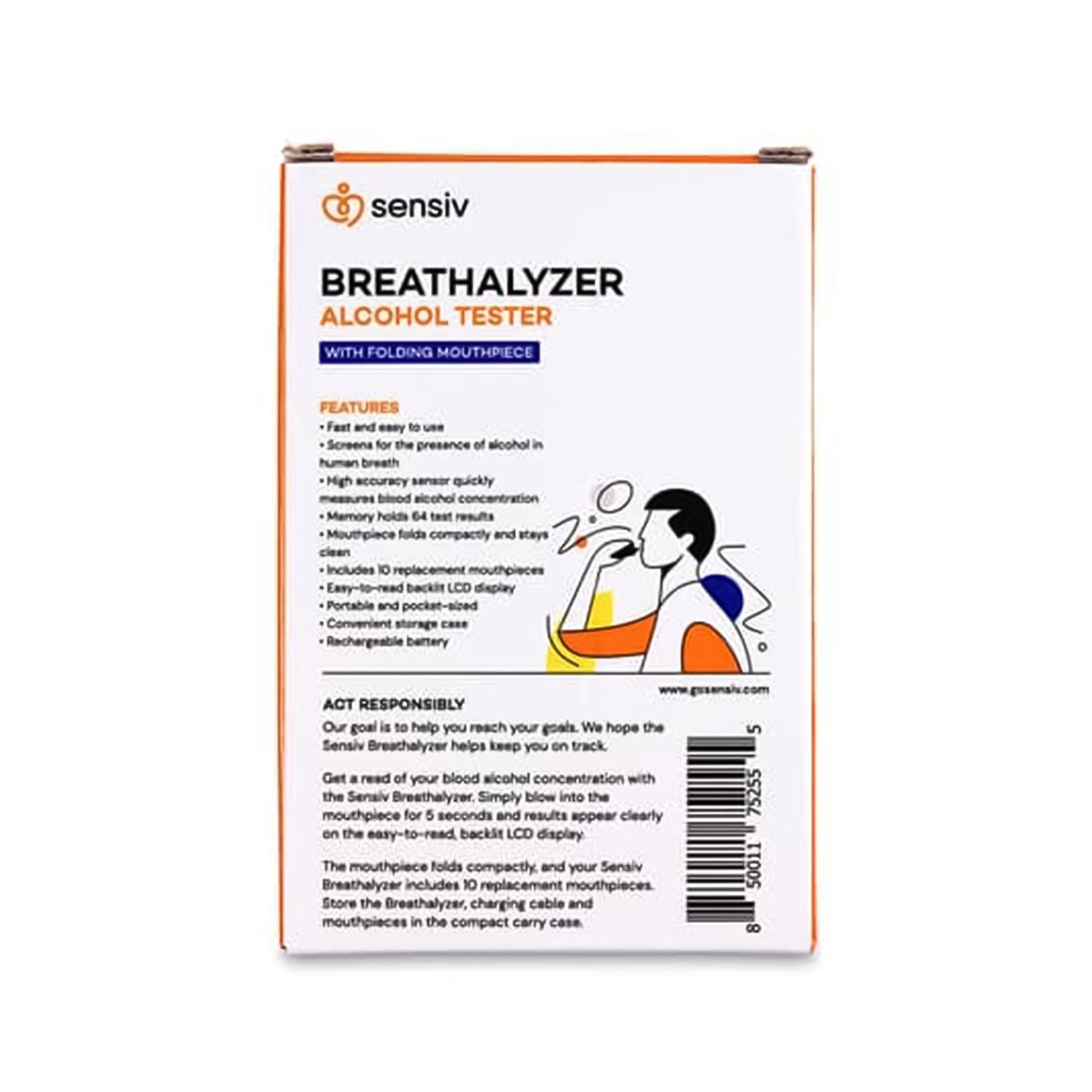 Sensiv Breathalyzer Alcohol Tester