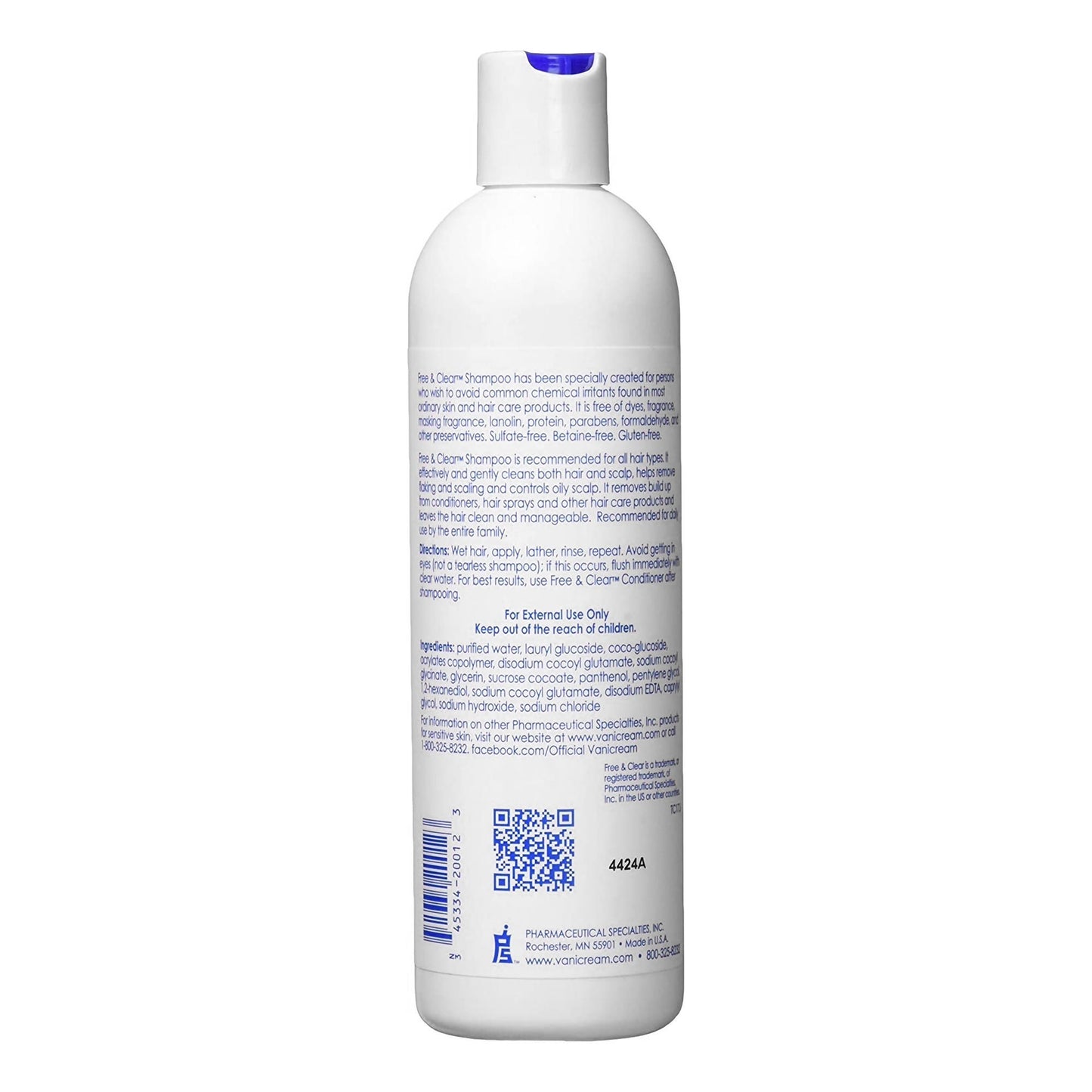 Free & Clear Shampoo Flip Top Bottle Unscented