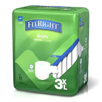 FitRight Bariatric Incontinence Brief Adult Unisex Disposable Heavy Absorbency