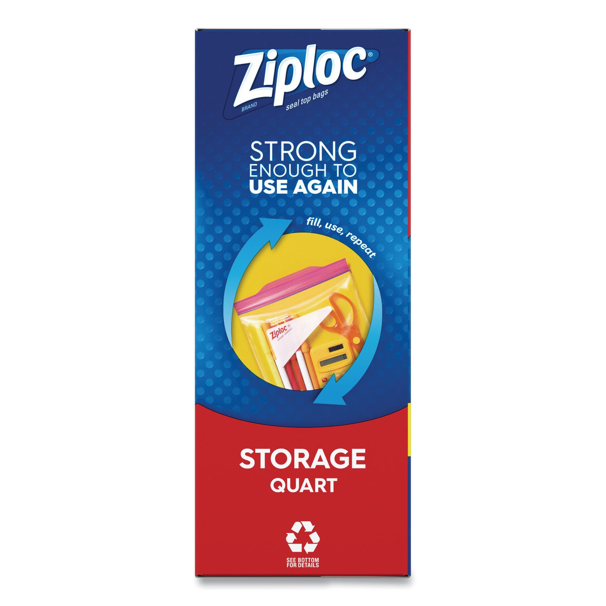 Ziploc Reclosable Bag -7/16 Inch Plastic Clear / White Block Zipper Closure