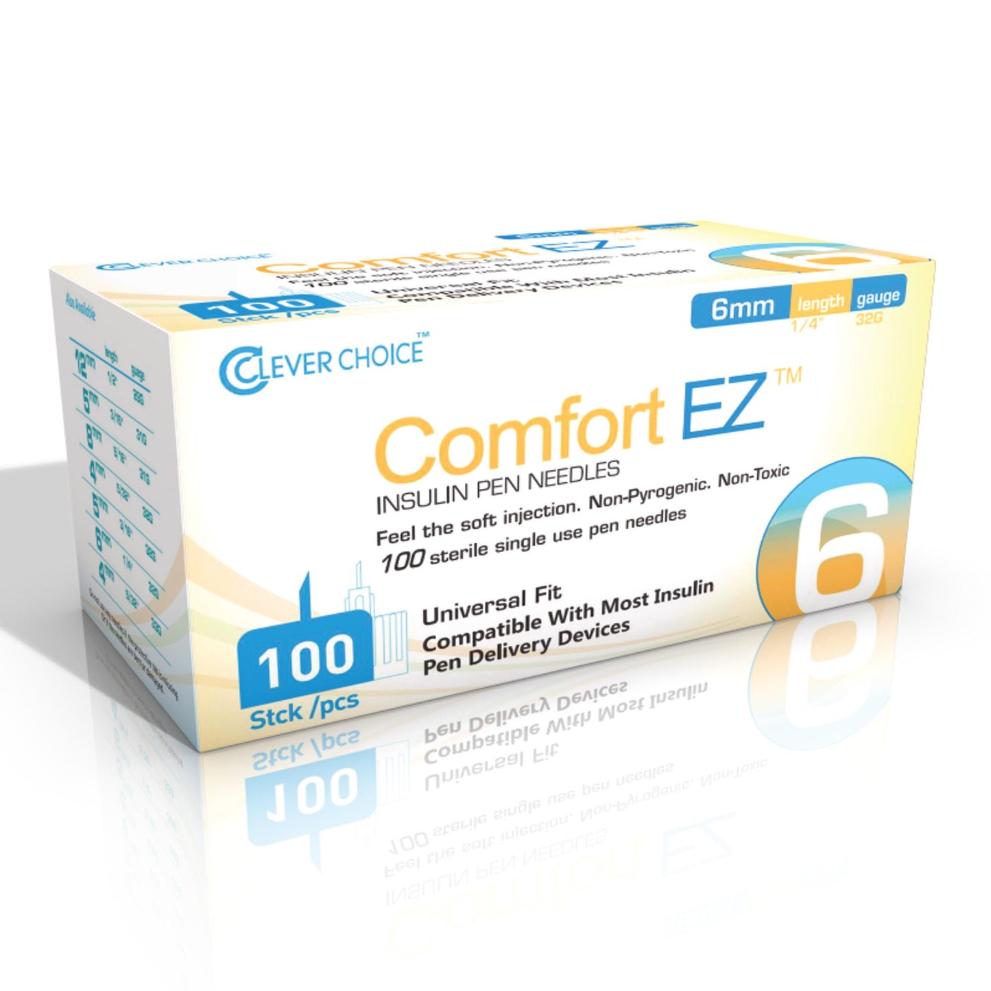 Comfort EZ Standard Insulin Pen Needle 6 mm Length NonSafety