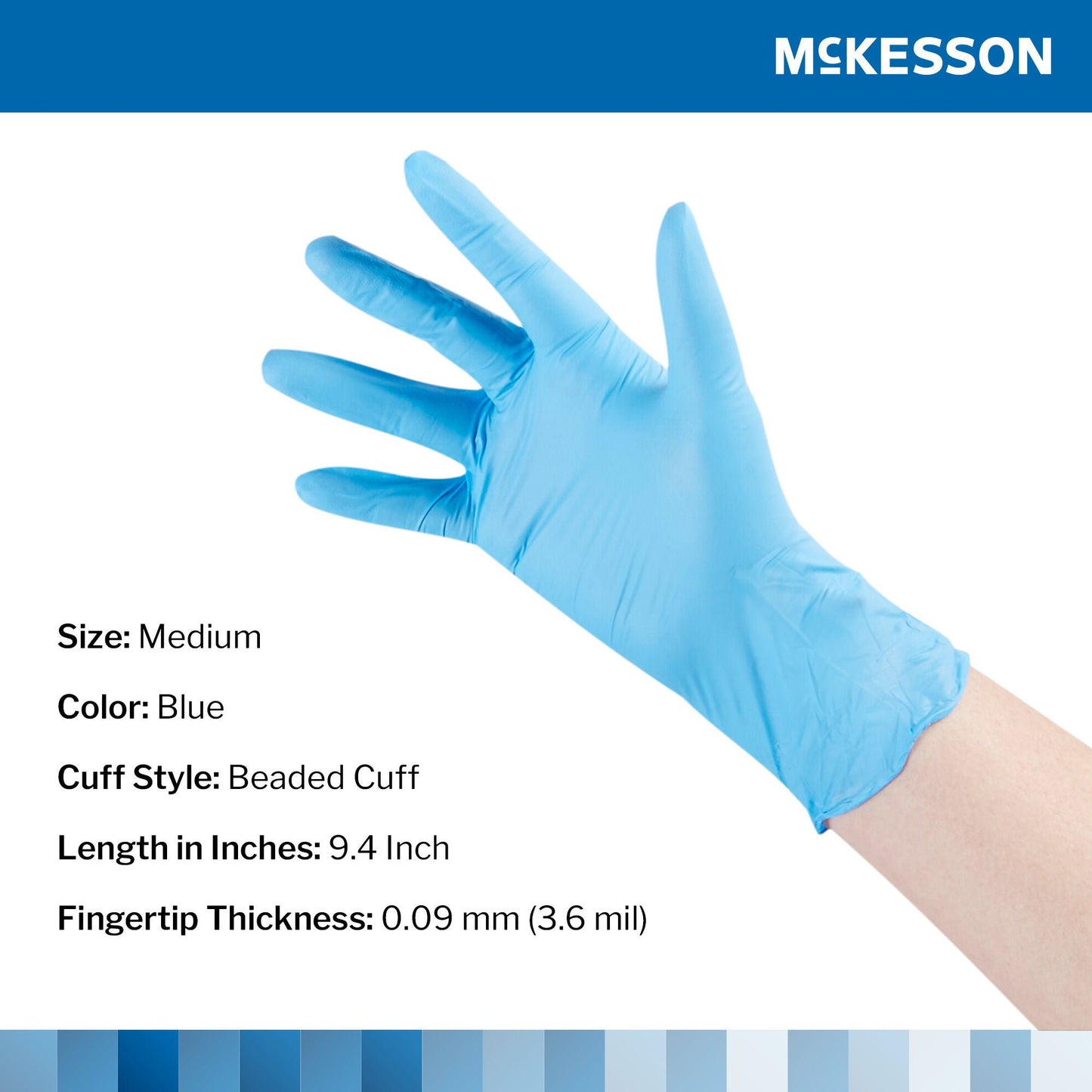 McKesson Confiderm® 3.8 Nitrile Exam Gloves, Blue - view 2