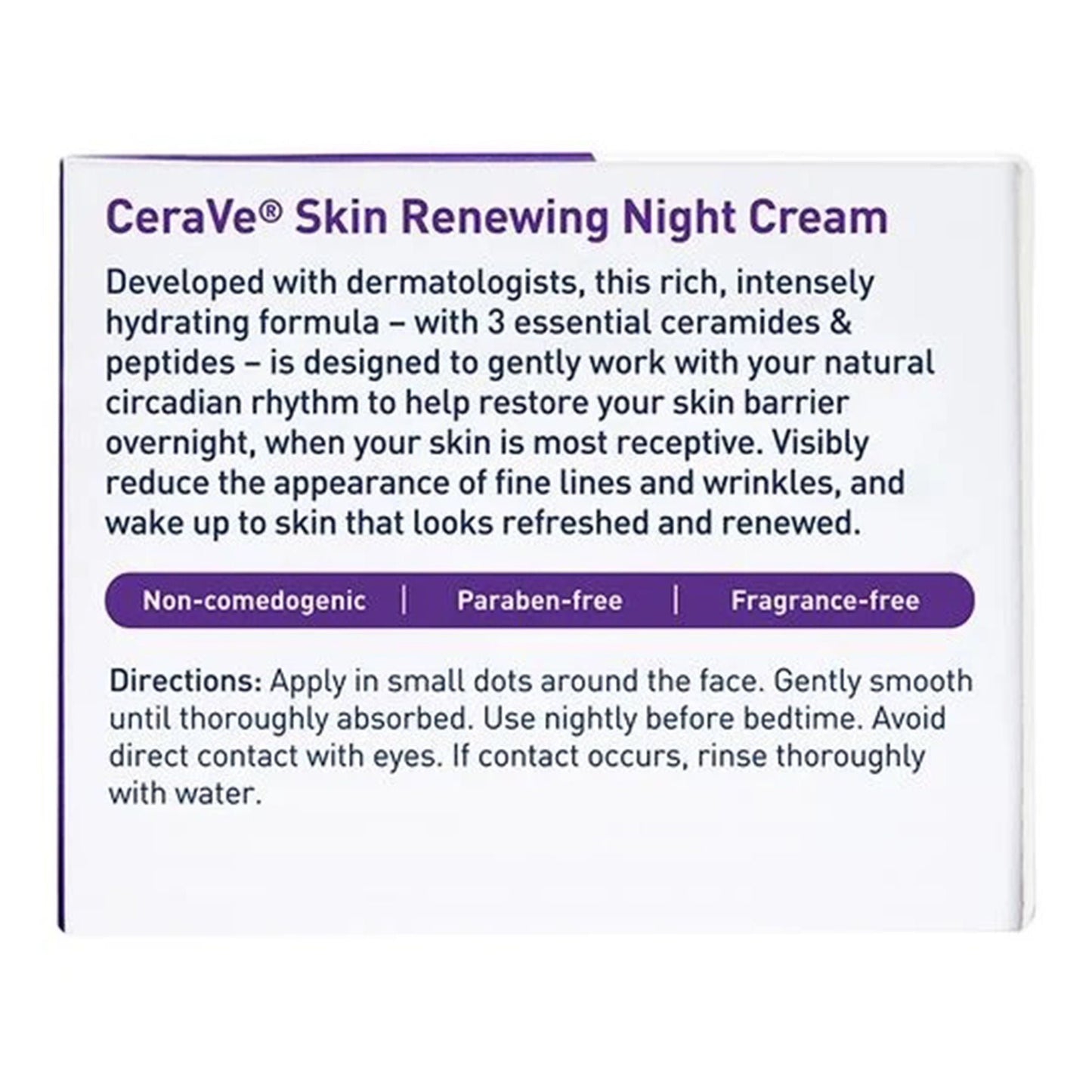 CeraVe® Skin Renewing Night Cream Peptide Complex, Jar