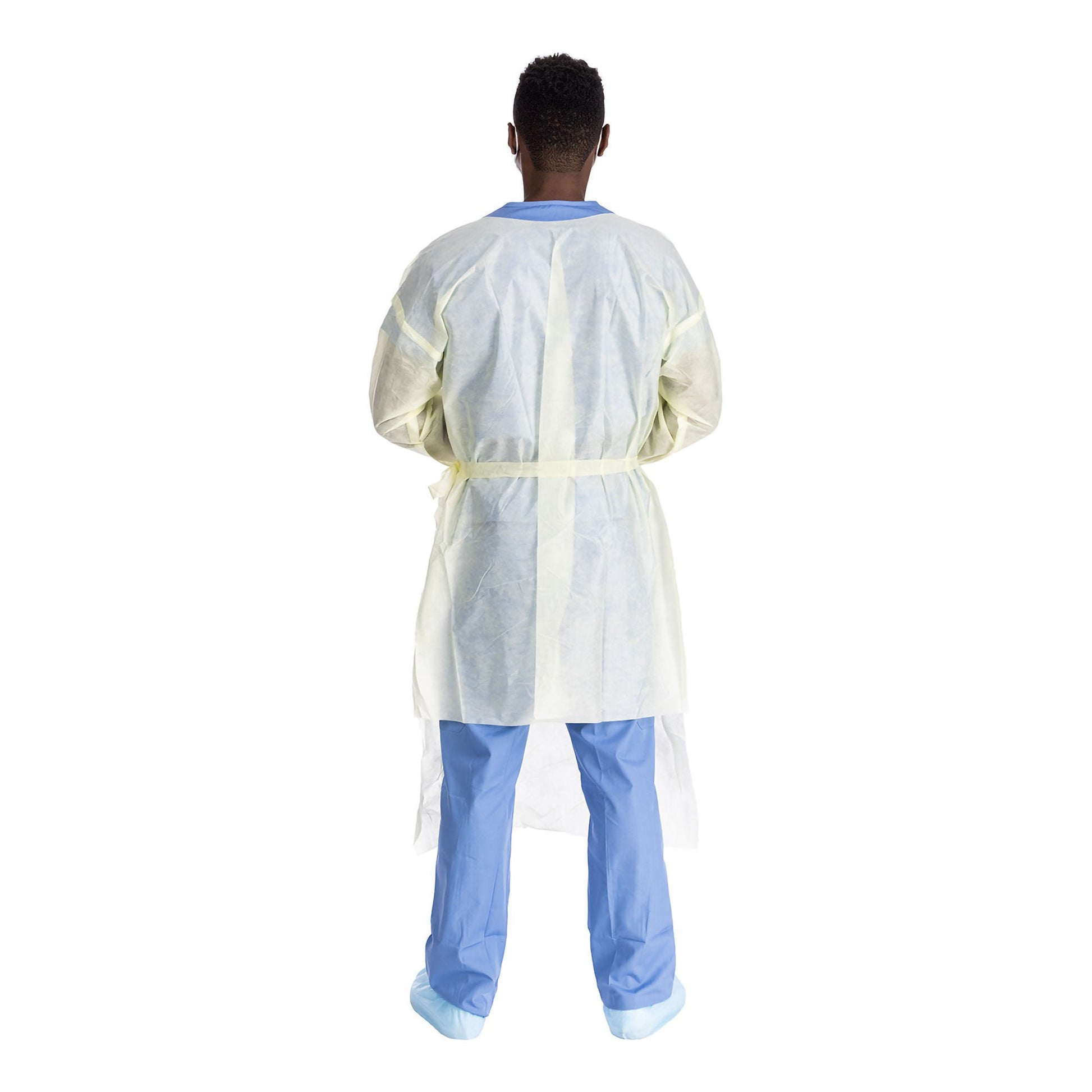 Halyard Basics Protective Procedure Gown Large Yellow NonSterile AAMI Level 2 Disposable
