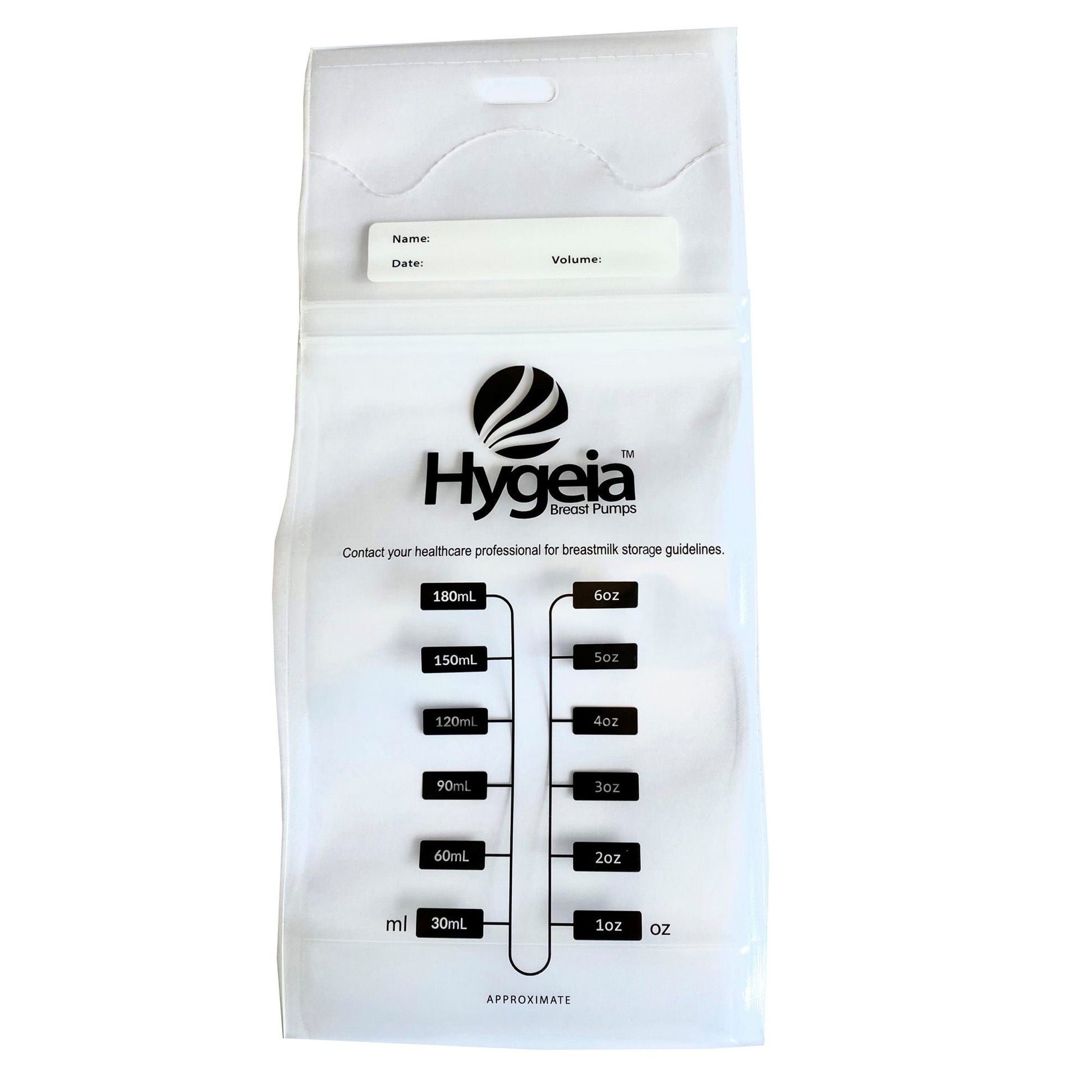 Hygeia Breast Milk Storage Bag Plastic Clear