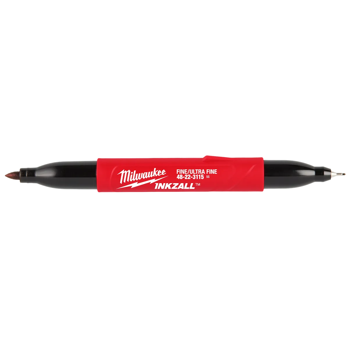 Milwaukee INKZALL Double Sided Black Jobsite Marker – Ultra Fine & Fine Point 48-22-3115