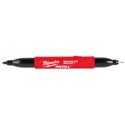Milwaukee INKZALL Double Sided Black Jobsite Marker – Ultra Fine & Fine Point 48-22-3115