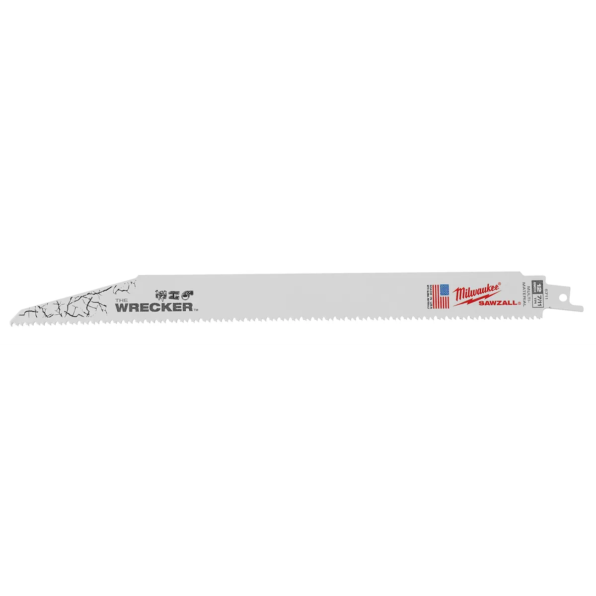 Milwaukee 12" 7/11 TPI WRECKER SAWZALL Blade for Multi-Material (5 PK) 48-00-5711 | 12 in Blade Length, 5-Piece