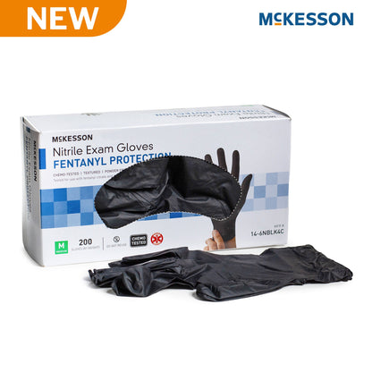 McKesson Confiderm® BLK Nitrile Exam Gloves, Black