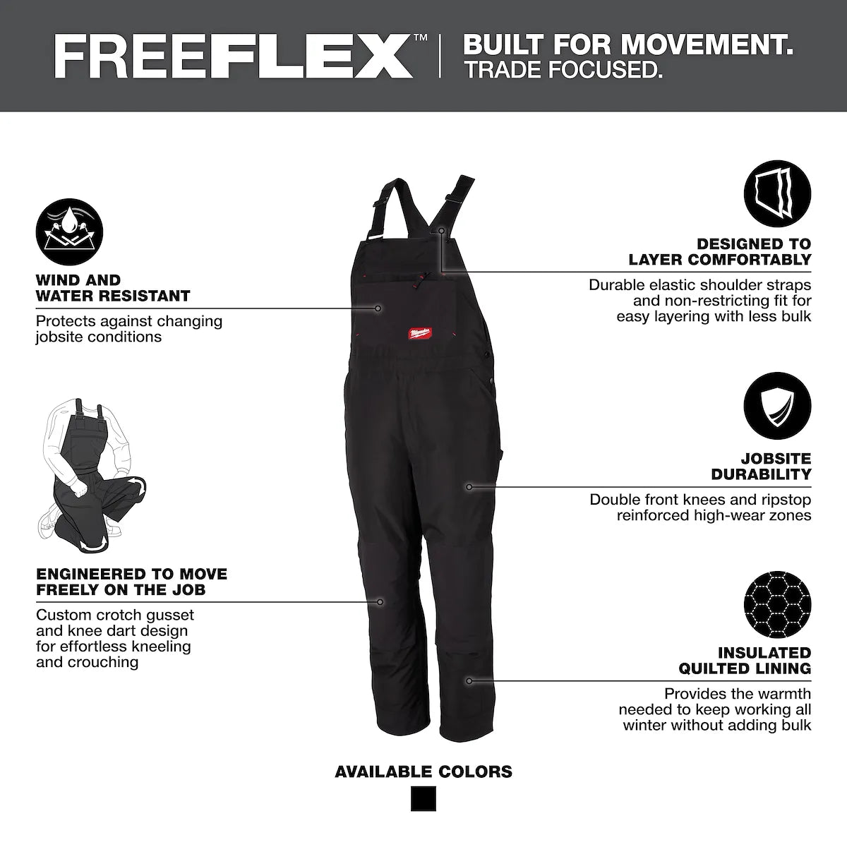 Milwaukee FREEFLEX Insulated Bib Overalls 262B