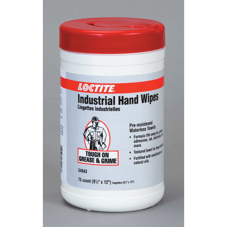Loctite SF 7617 Industrial Hand Cleaner Wipes, 75 Sheets, Pail (337637)