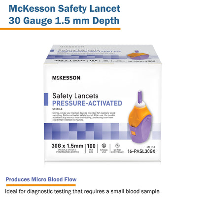 McKesson Pressure Activated Safety Lancets, Purple