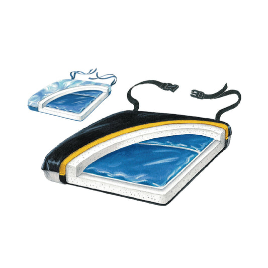 Econo-Gel Thin-Line Seat Cushion for Wheelchairs, 16 x 16 x 1.5-inch