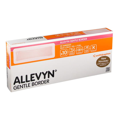 Allevyn Gentle Border Foam Dressing With Border Film Backing Silicone Gel Adhesive Rectangle