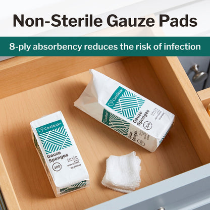 CareStock™ Gauze Sponge, . 8-Ply, Medical-Grade Cotton Wound Dressing